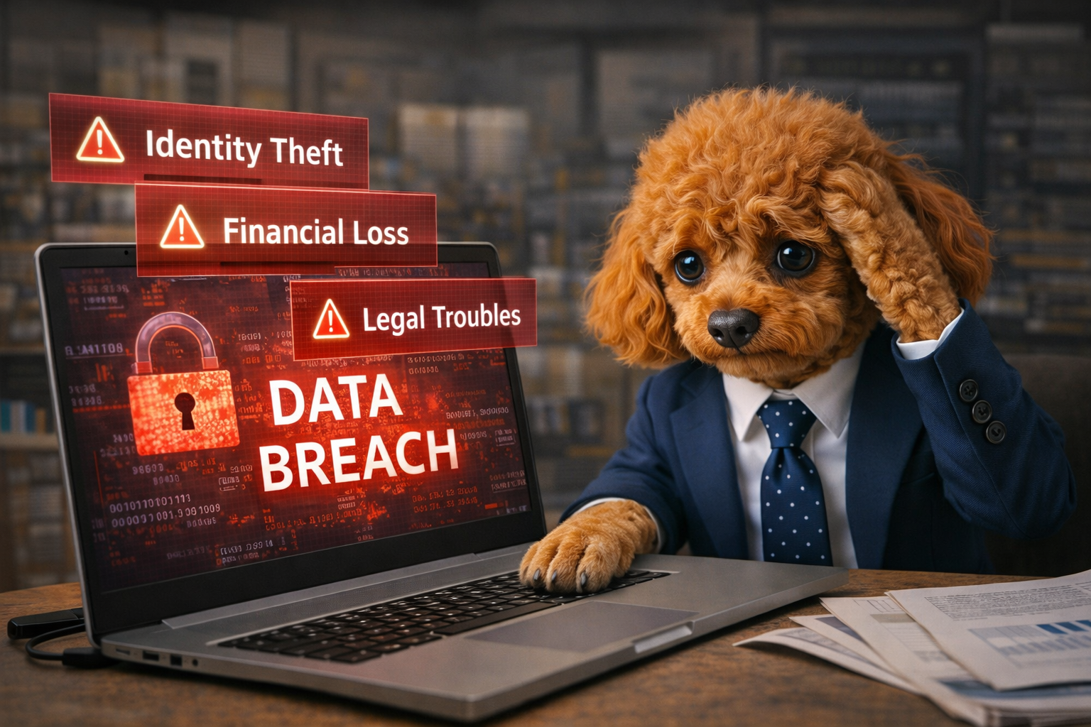 データ漏洩が企業にもたらすリスクのイメージ